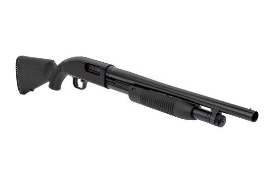 Mossberg Maverick 88 12 gauge shotgun has a fast and effective brass bead front sight for quick engagement.